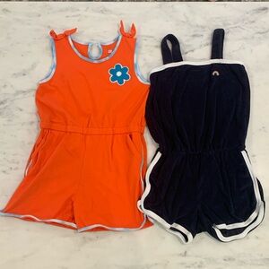 Girls bundle of two rompers - size small (6-7). Gap and Andy & Evan